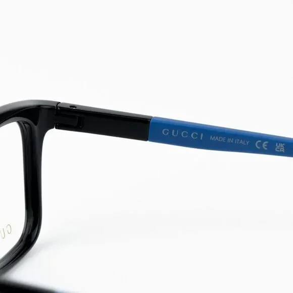 NEW Gucci GG1738O 004 Black Blue Unisex Square Eyeglasses GG 1738O